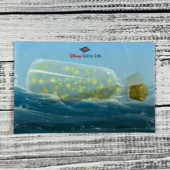 Disney Cruise Line DCL Lenticular 3D Hologram Ship in Bottle Print Card 8.5x5.5 - Picture 2 of 5